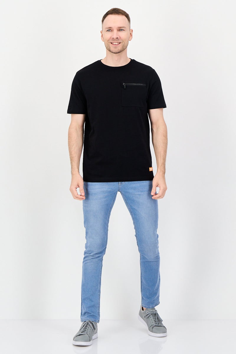 Bench Men Crew Neck Short Sleeve Brand Logo T-Shirts, Black - Image 4